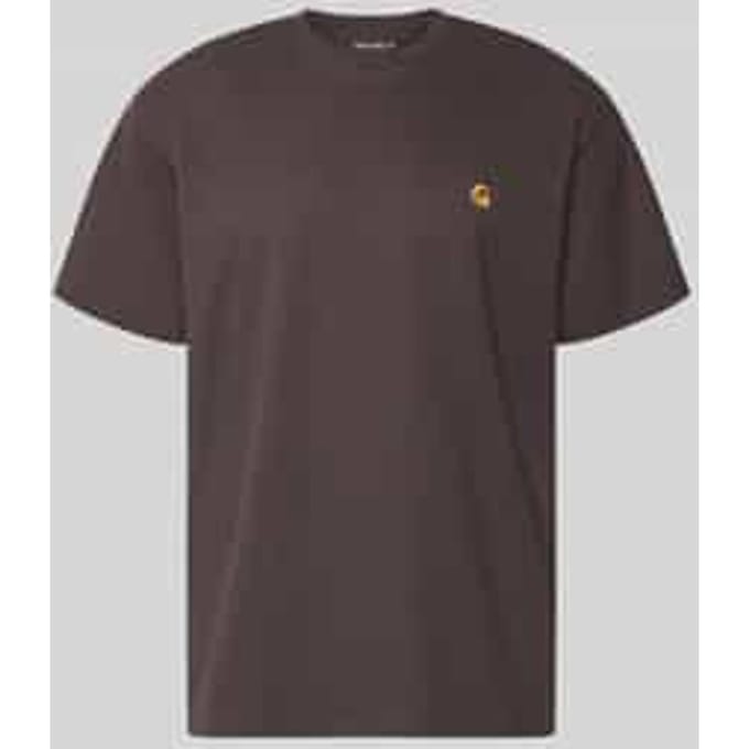 Regular fit T-shirt met logostitching Model 'Chase'