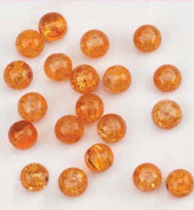 Sparkle glass beads, 8mm, Peach, 20pcs