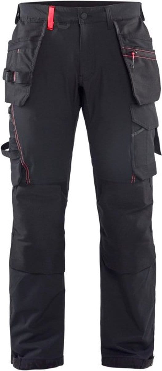 Blaklader Werkbroek met 4-weg stretch 1522-1645 - Zwart/Rood - C52