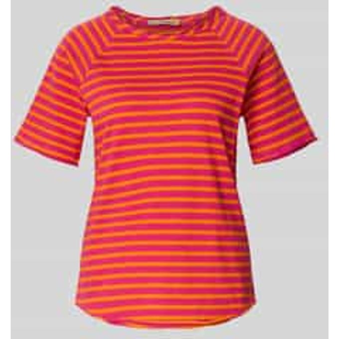 T-shirt met ronde hals en rolzoom
