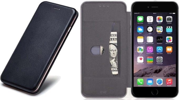 Hoesje geschikt voor iPhone 6s / 6 - Book Case Kunstleer ThinShield Zwart