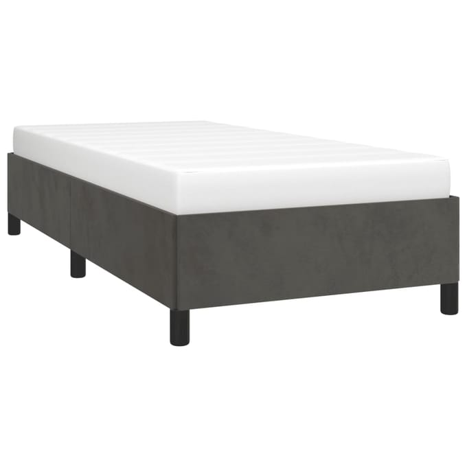 vidaXL - Bedframe - zonder - matras - 100x200 - cm - fluweel - donkergrijs