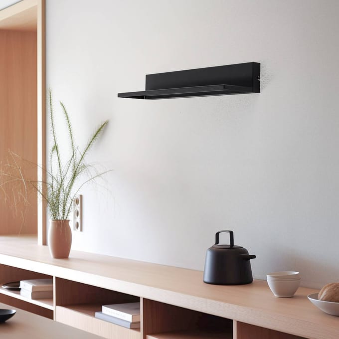 Luminex Wandlamp, zwart, staal, 60 cm lang, 2 x LED