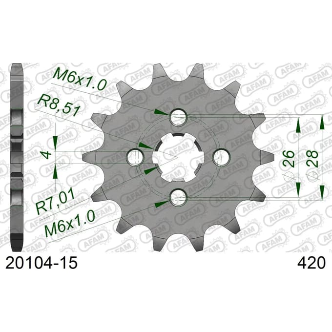 Tandwiel Afam 420 15 dents