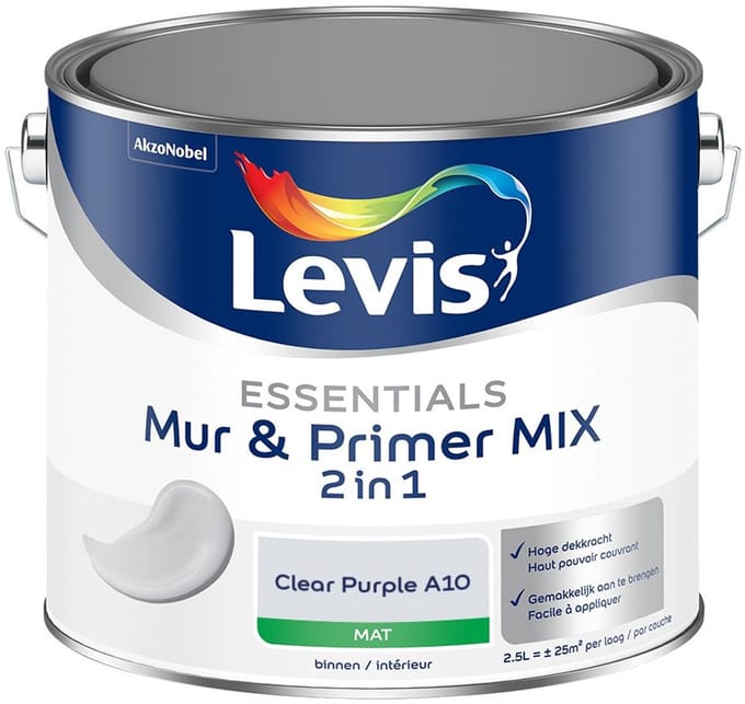 Levis - Essentials Mur & Primer Mix - Clear Purple A10 - Mengverf - 2,5 L