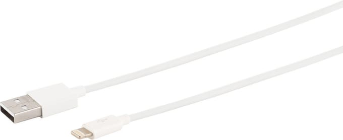 USB Lade-Sync Kabel, USB A Stecker auf 8-Pin Stecker, 2.0, ABS, weiß, 3,0m