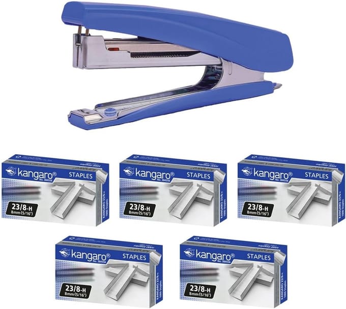 Nietmachine - Kantoorapparaat - Documenten Samenvoegen - Snel Laadmechanisme - Compact Formaat - Blauw