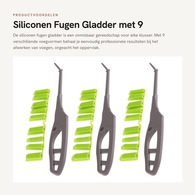 Dailygoods - Siliconen Fugen Gladder met 9 Voeg Vormen