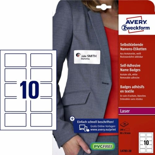 Avery zelfklevende etiketten 50 x 80 mm wit 200 stuks