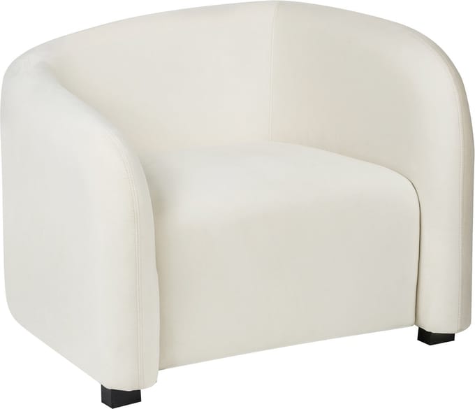 VELTADA - Fauteuil - Gebroken wit - Fluweel