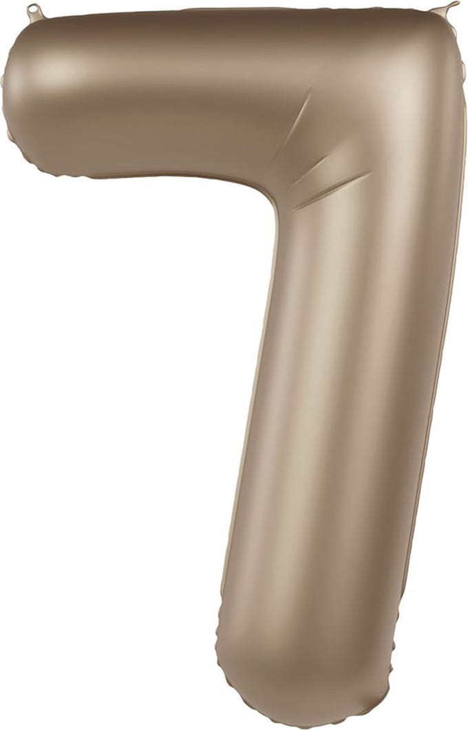 Folieballon Cijfer 7 - Starlight Gold - Satin Gloss - 86 cm