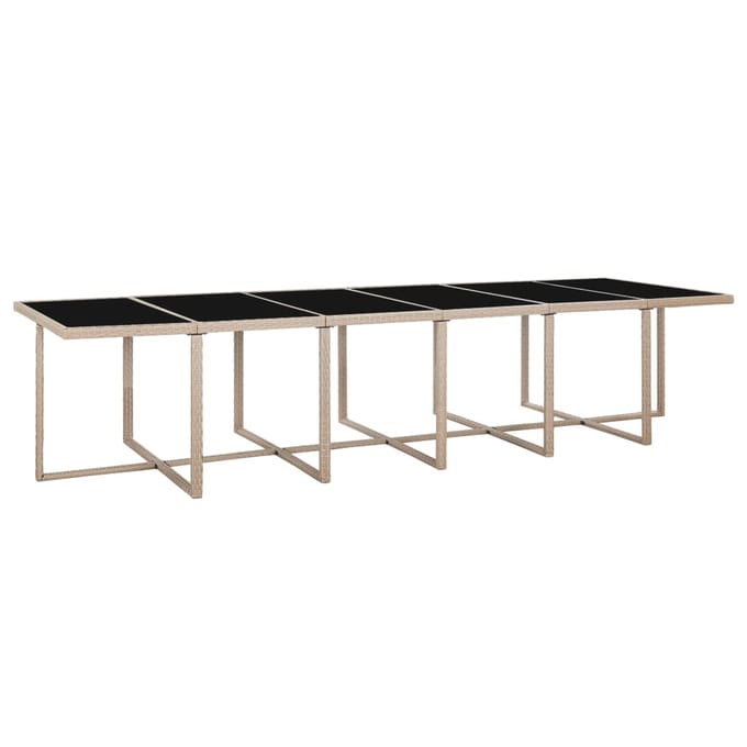 vidaXL - 17-delige - Tuinset - met - kussens - poly - rattan - beige