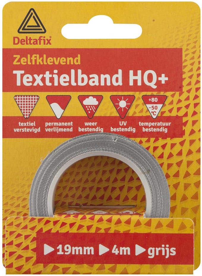 Watervast textband 19mmx4m geel Deltafix