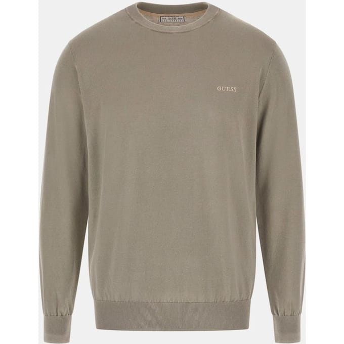 GUESS  Eco Chesley Washed Ls Cn Sage Plant Größe: S | Pullover Outlet | Herren | Grün