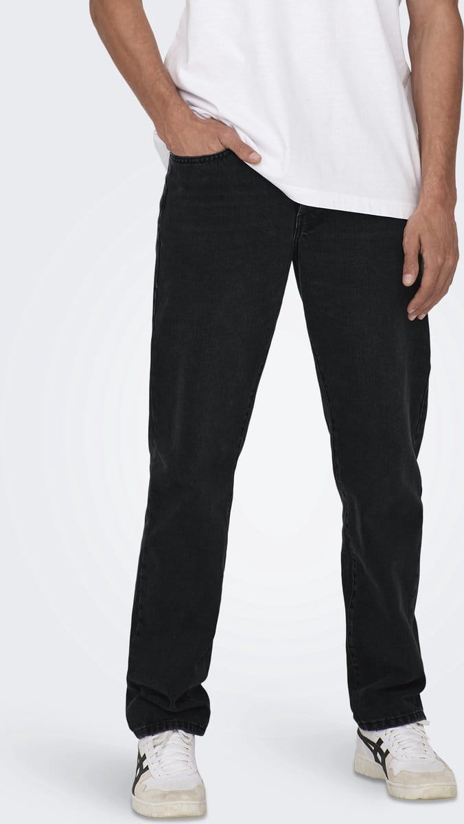 ONLY&SONS - ONSEDGE STRAIGHT BLACK 6985 TAI DNM NOOS - Heren - Jeans