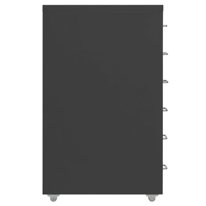 vidaXL - Ladeblok - verrijdbaar - 28x41x69 - cm - metaal - antracietkleurig