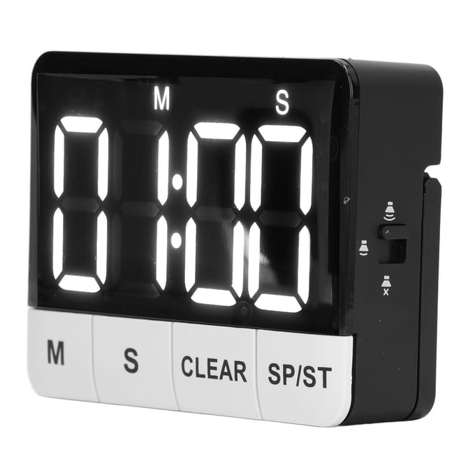 Digitale Timer LED Afteltimer Timing Timer met Magneet op de Achterkant voor Tijdmanagement black