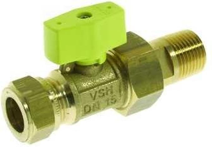 BPE Gaskogelkraan messing knel x koppeling buitendraad 1/2 x15 mm