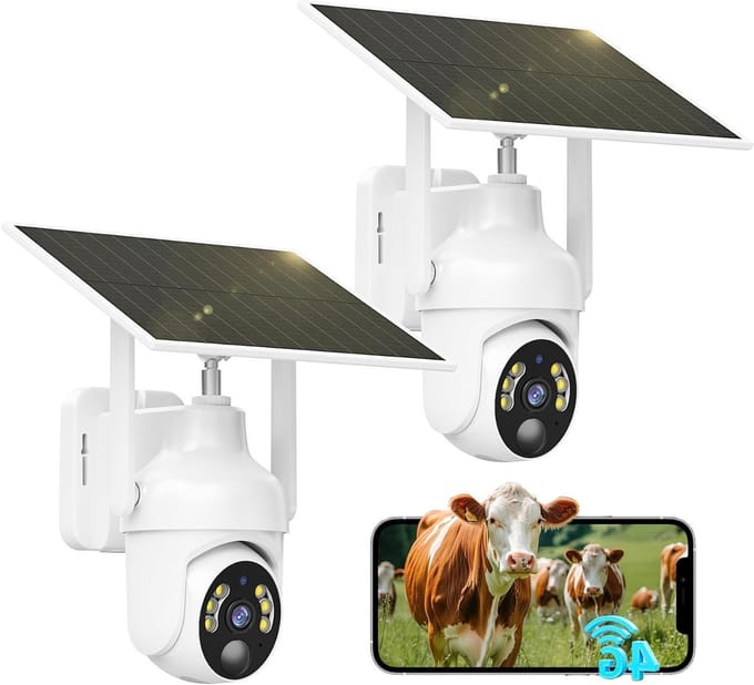 4G Buiten Camera - Simkaart Camera - Huis Beveiligen - Op Zonne-energie - 2K Resolutie - Wit