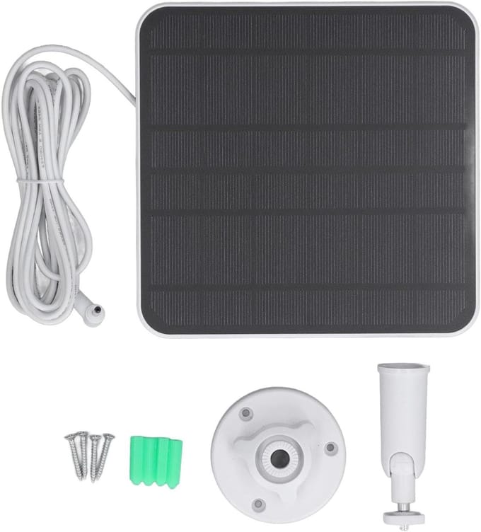 Zonnepaneel Camera - Oplader - Continu Stroom - IP65 Waterbestendig - 12W - Zwart