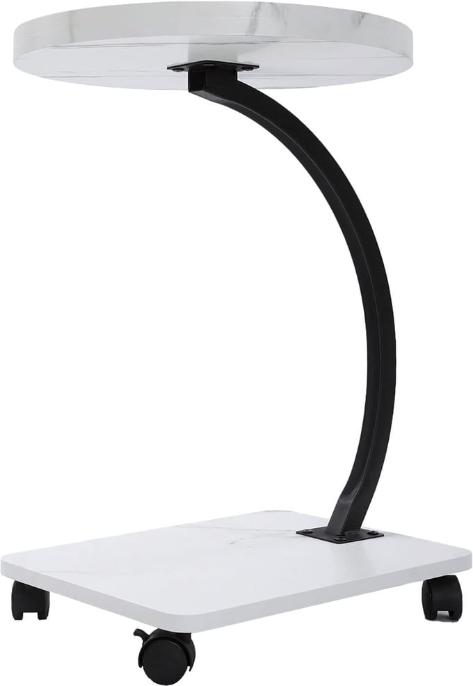 Bijzettafel- Voor Woonkamer / Sofa - C-vormige - Wit