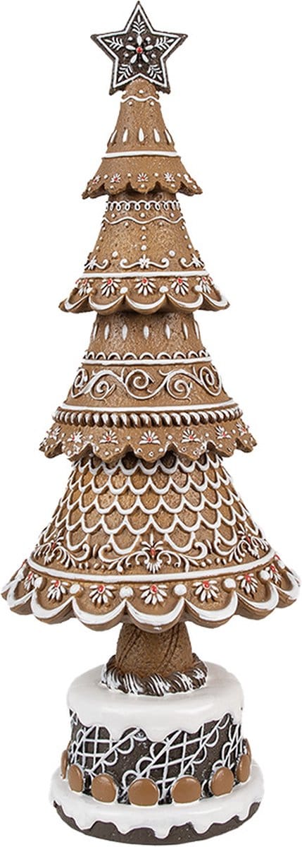 Clayre & Eef Kerstdecoratie Kerstboom Ø 16x42 cm Bruin Kunststof