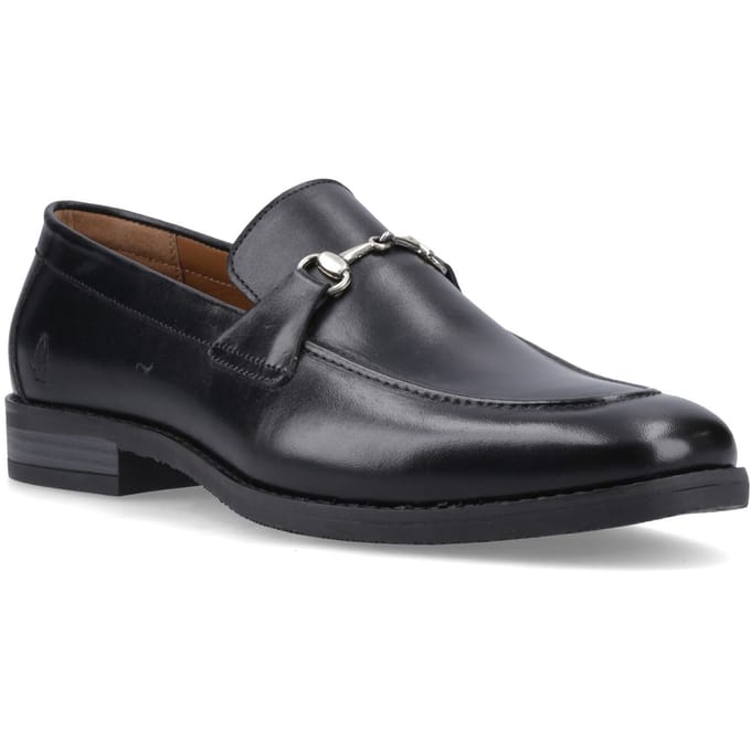 Hush Puppies Moses Leren Heren Zwarte Instappers