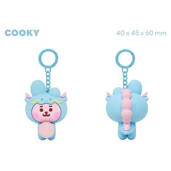 BT21 minini drakenfiguur sleutelhanger white