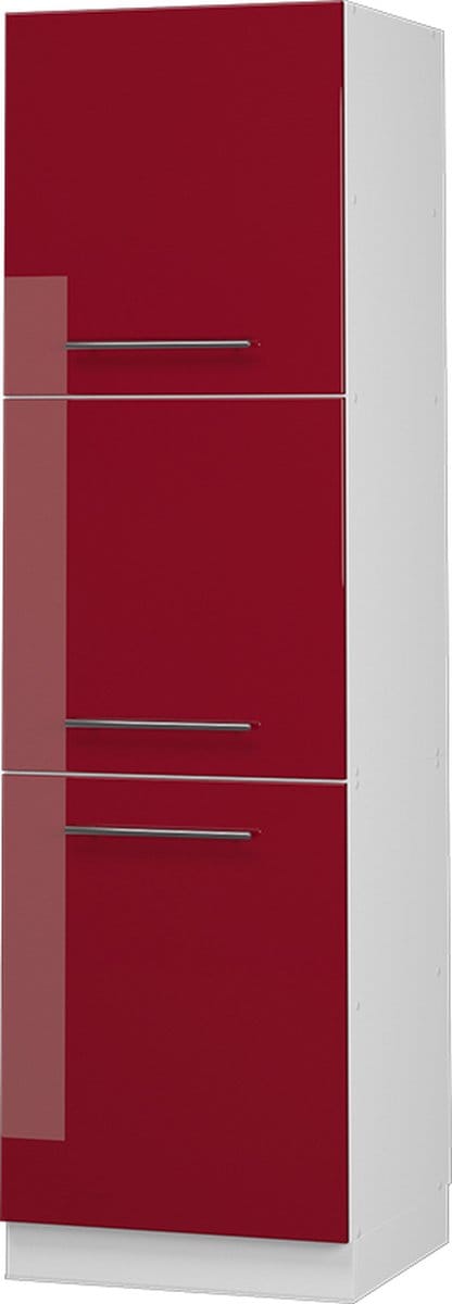 Vicco Hoge kast Fame-Line, Bordeauxrode hoogglans/Wit, 60 cm