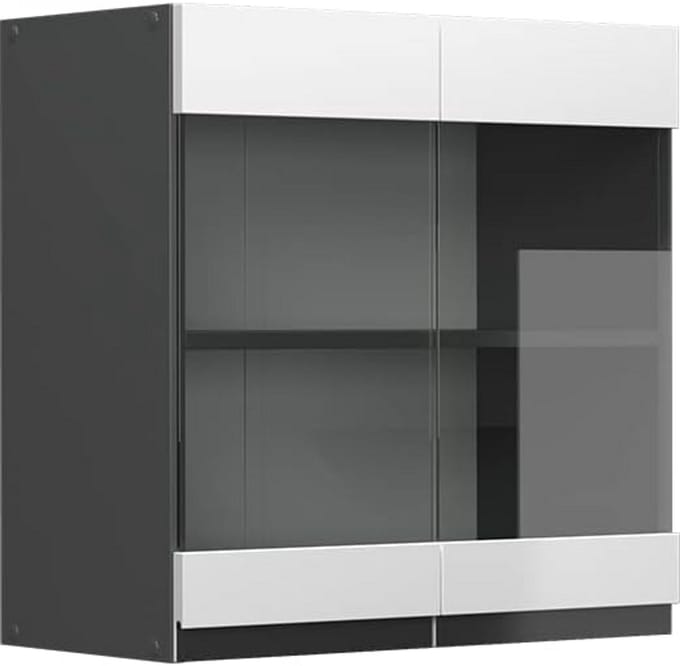 Wandkeukenkast 60 cm met Glazen Fronten Wit