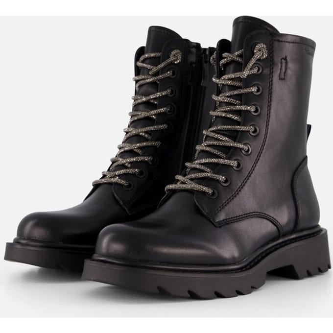 Tamaris - Maat 40 - Veterboots zwart Synthetisch