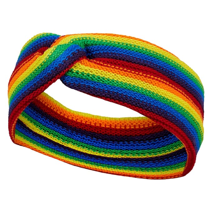 Apollo - Gebreide Hoofdband - gekleurde hoofdband - rainbow kleuren - one size - Carnaval - Carnaval accessoires - Hoofdband