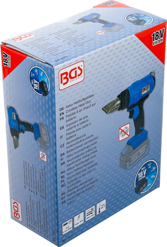 BGS Accu heteluchtpistool - 18 V - zonder accu