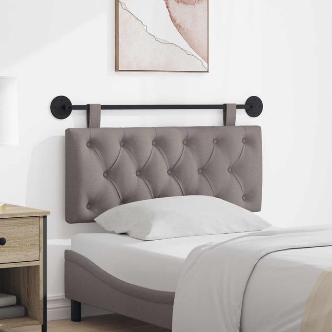 vidaXL - Hangend - hoofdbord - Taupe - Stof