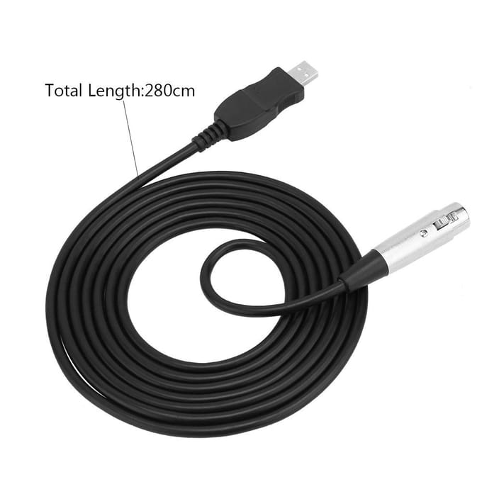 USB Mannelijk naar XLR Vrouwelijk Microfoon Mic Studio o Link Kabel Adapter Zwart