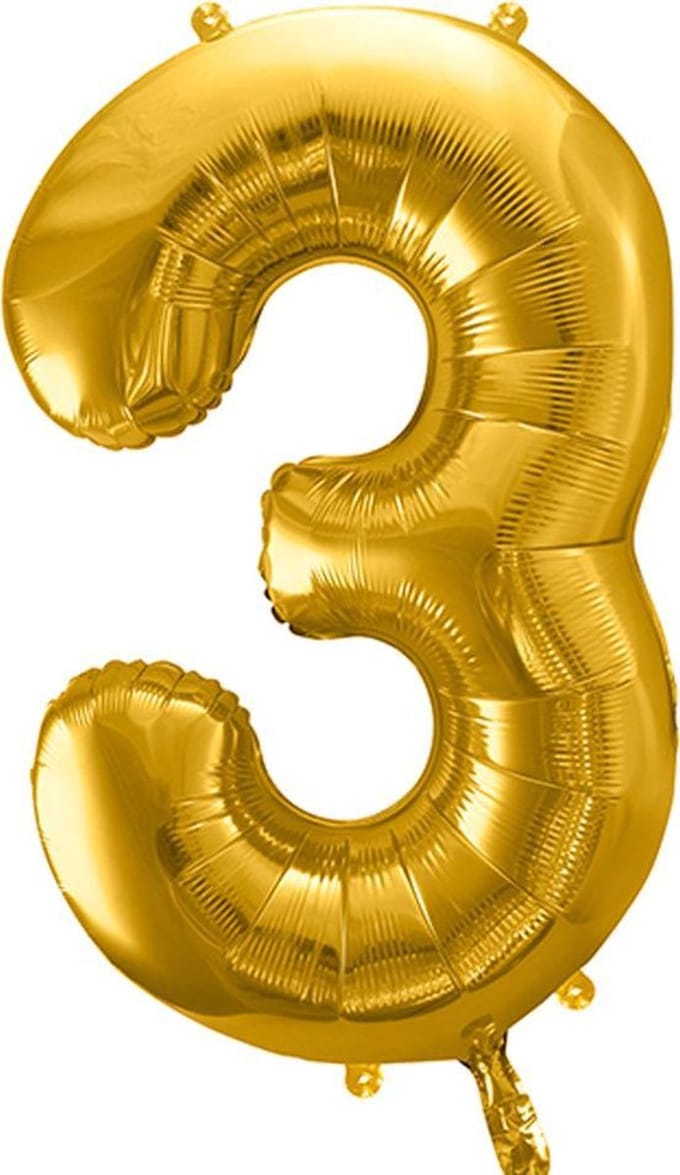 Cijfer 3 (86 cm) - Goud