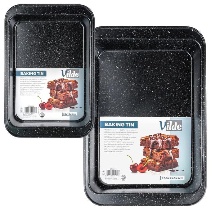 Braadslede Graniet 28x19 / 37,5x25,5 cm 2 stuks - Ovenschaal - Braadpan