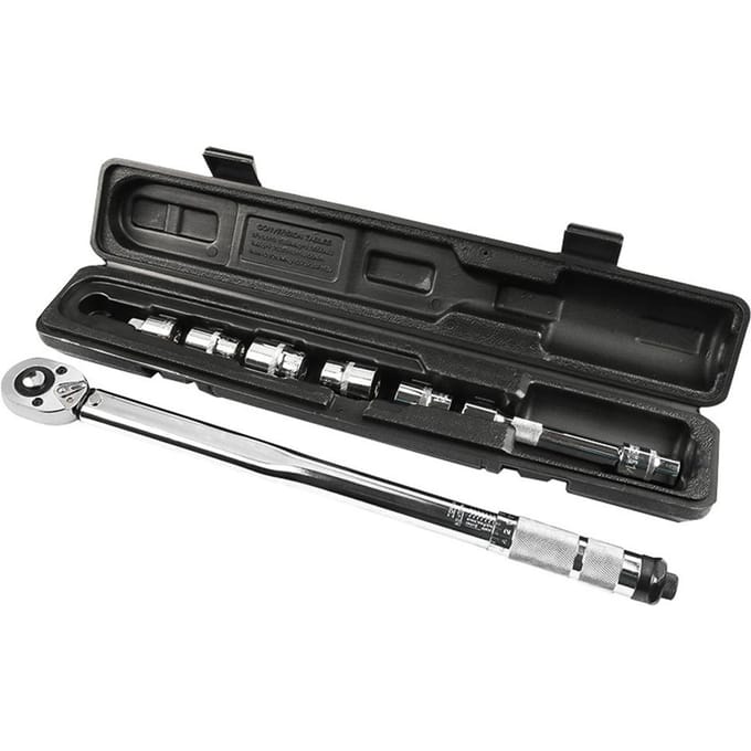 Verstelbare Momentsleutelset 12Inch 38Inch Aandrijving Steeksleutelset 28-210N.m Handgereedschap Fiets zilver
