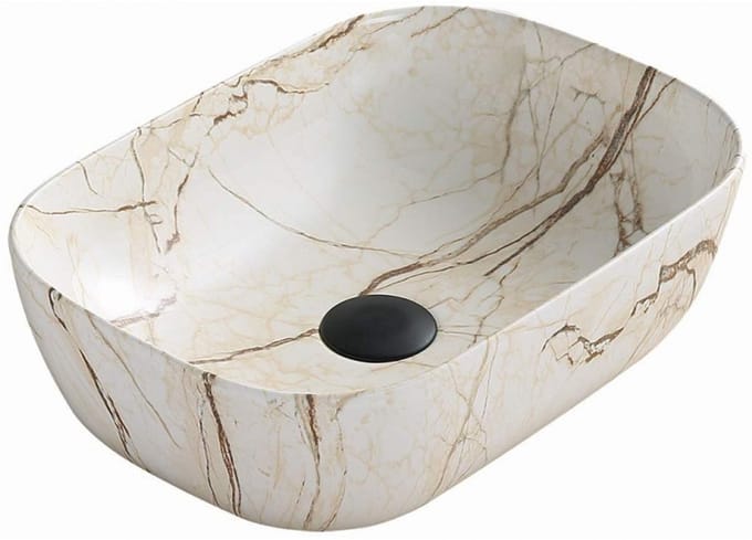 Mexen Rita wastafel opbouw 45 x 32 cm, beige steen - 21084592