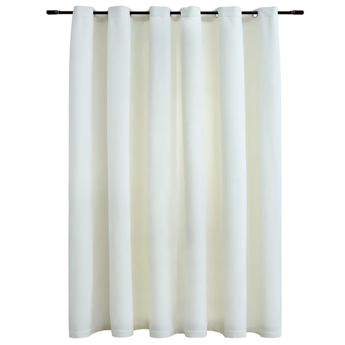 vidaXL - Gordijn - verduisterend - met - ringen - 290x245 - cm - fluweel - crème