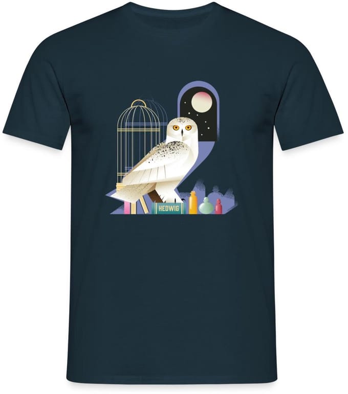 Harry Potter Hedwig De Uil Bij Nacht T-Shirt Heren