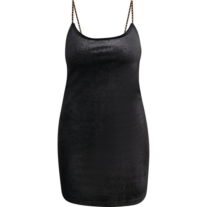 Faina Mini fluwelen jurkje met glitters Dames zwart