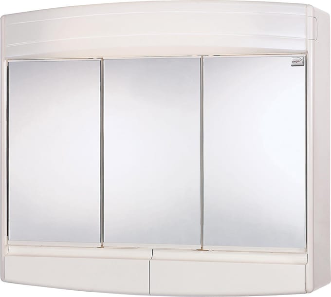 Differnz Spiegelkast Topas-eco 3-deurs Met Verlichting 53x60x18cm Wit