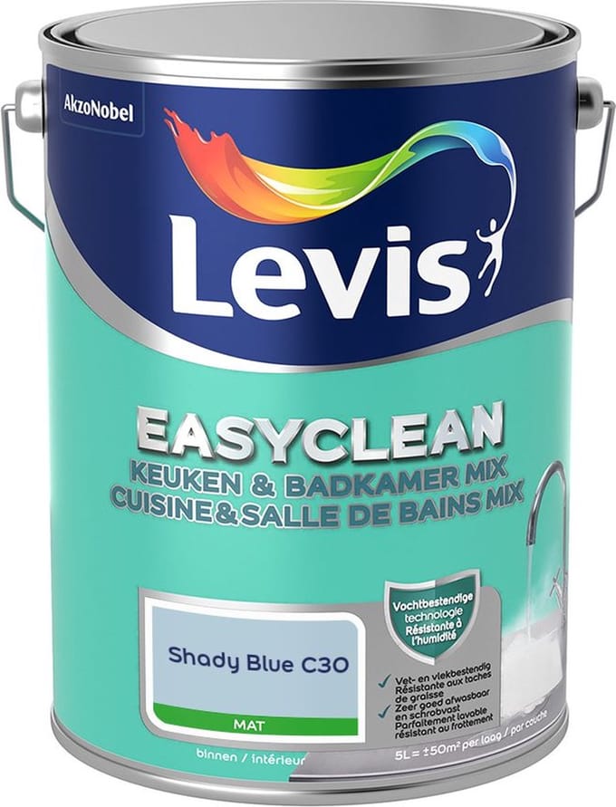 Levis - Easyclean Keuken & Badkamer Mix - Shady Blue C30 - Mengverf - 5 L