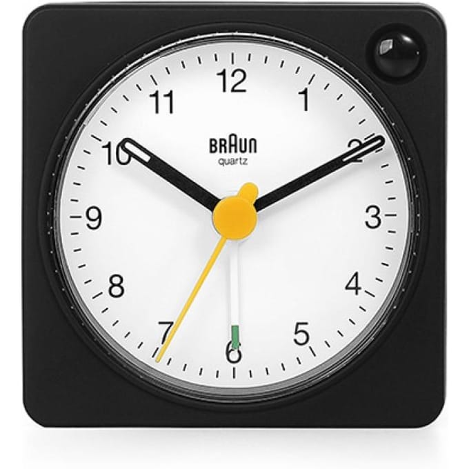 Braun BC02XBW - Wekker - Analoog - Reis - Zwart - Wit