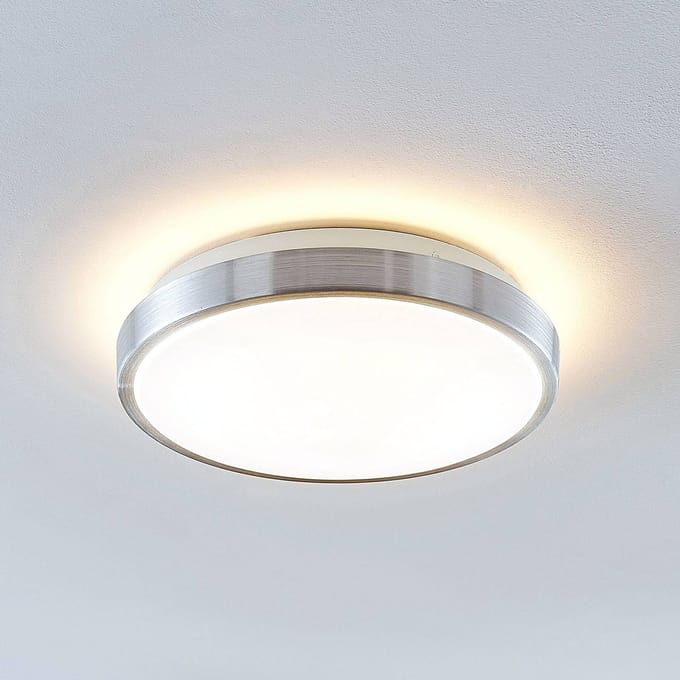 Lindby LED plafondlamp Emelie, Ø 27 cm, aluminiumkleurig, metaal