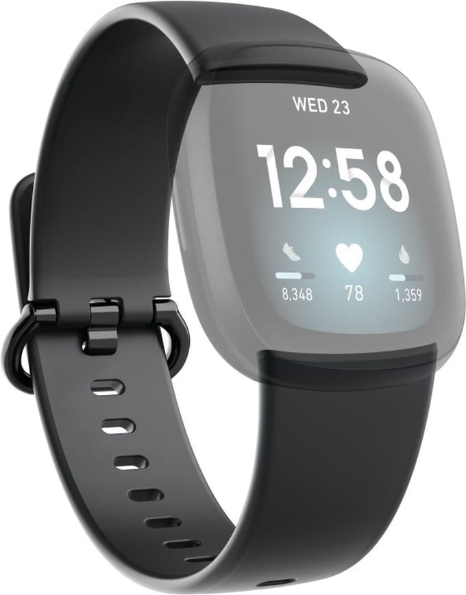 Hama Polsband Voor Fitbit Versa3/Sense Polsband Universeel Zwart