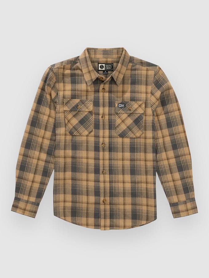 Salty Crew Daybreak Flannel Kids Shirt bruin