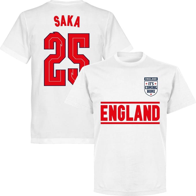 Engeland Saka 25 Team T-Shirt - Wit - M