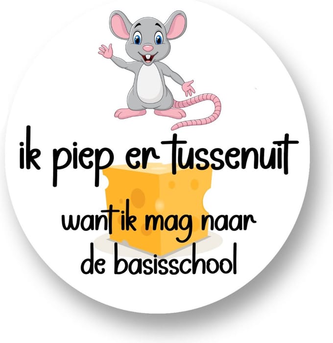 RoNa Design Piep Er Tussenuit Stickers - 20x Traktatiesticker voor basisschool